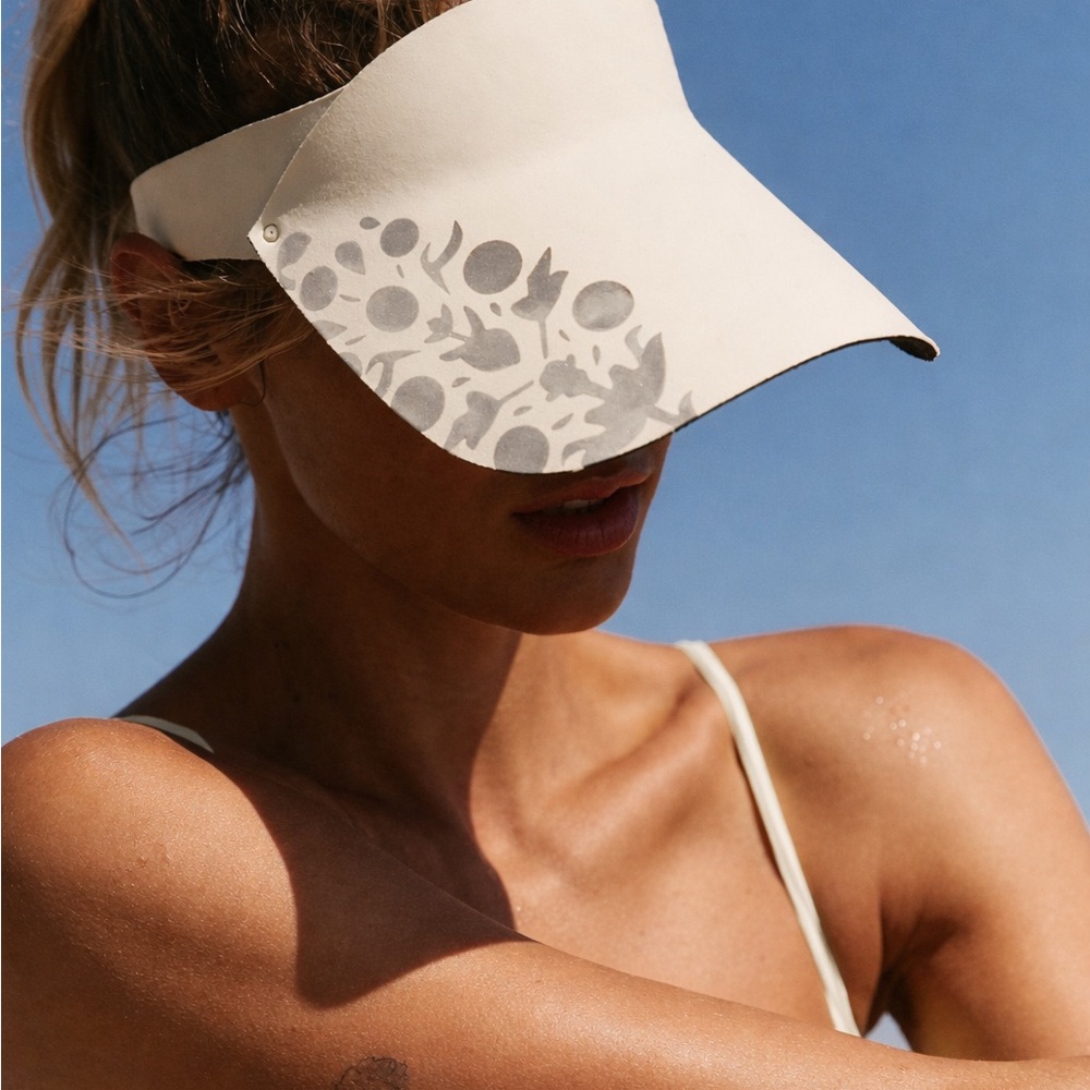 FP Movement Cream Visor with Gray Floral Accents